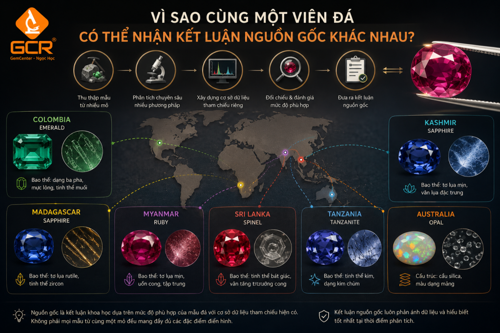 Nguồn gốc các loại đá quý khác nhau, chứng thư kiểm định nguồn gốc, nguồn gốc đá quý